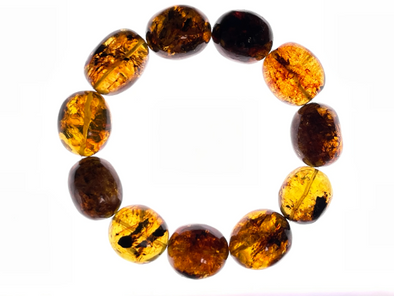 Mexican AMBER Crystal Bracelet - Beaded Bracelet, Handmade Jewelry, Healing Crystals and Stones, 48447-Throwin Stones