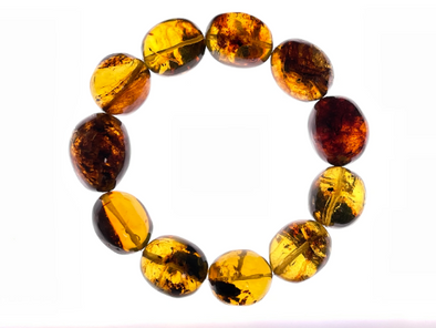 Mexican AMBER Crystal Bracelet - Beaded Bracelet, Handmade Jewelry, Healing Crystals and Stones, 48448-Throwin Stones