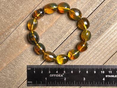 Mexican AMBER Crystal Bracelet - Beaded Bracelet, Handmade Jewelry, Healing Crystals and Stones, 48453-Throwin Stones