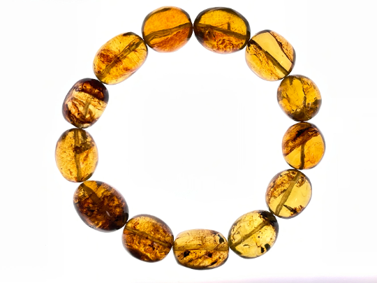 Mexican AMBER Crystal Bracelet - Beaded Bracelet, Handmade Jewelry, Healing Crystals and Stones, 48453-Throwin Stones