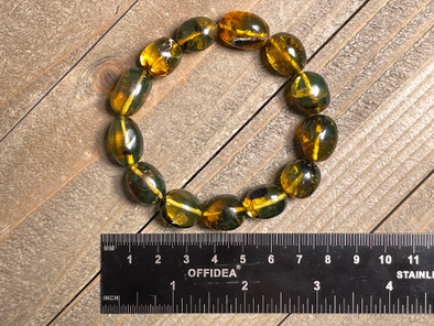 Mexican AMBER Crystal Bracelet - Beaded Bracelet, Handmade Jewelry, Healing Crystals and Stones, 48456-Throwin Stones