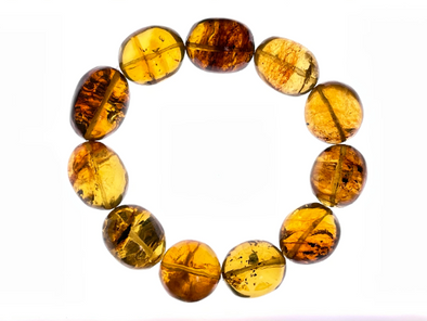 Mexican AMBER Crystal Bracelet - Beaded Bracelet, Handmade Jewelry, Healing Crystals and Stones, 48457-Throwin Stones