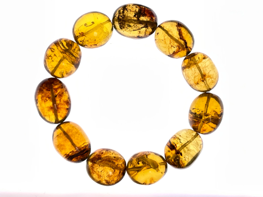 Mexican AMBER Crystal Bracelet - Beaded Bracelet, Handmade Jewelry, Healing Crystals and Stones, 48459-Throwin Stones