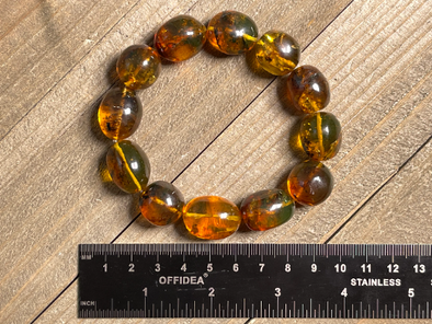 Mexican AMBER Crystal Bracelet - Beaded Bracelet, Handmade Jewelry, Healing Crystals and Stones, 48461-Throwin Stones