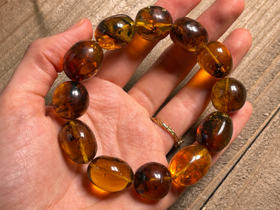 Mexican AMBER Crystal Bracelet - Beaded Bracelet, Handmade Jewelry, Healing Crystals and Stones, 48461-Throwin Stones