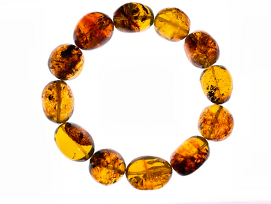 Mexican AMBER Crystal Bracelet - Beaded Bracelet, Handmade Jewelry, Healing Crystals and Stones, 48461-Throwin Stones