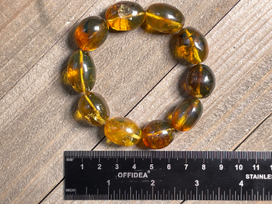 Mexican AMBER Crystal Bracelet - Beaded Bracelet, Handmade Jewelry, Healing Crystals and Stones, 48462-Throwin Stones