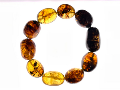 Mexican AMBER Crystal Bracelet - Beaded Bracelet, Handmade Jewelry, Healing Crystals and Stones, 48463-Throwin Stones