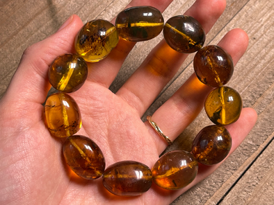 Mexican AMBER Crystal Bracelet - Beaded Bracelet, Handmade Jewelry, Healing Crystals and Stones, 48475-Throwin Stones