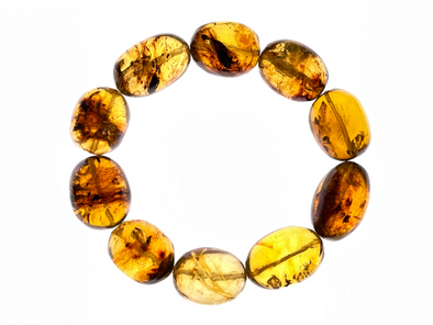 Mexican AMBER Crystal Bracelet - Beaded Bracelet, Handmade Jewelry, Healing Crystals and Stones, 48477-Throwin Stones