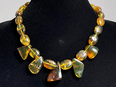 Mexican AMBER Crystal Necklace - Beaded Necklace, Handmade Jewelry, Healing Crystals and Stones, 48561-Throwin Stones