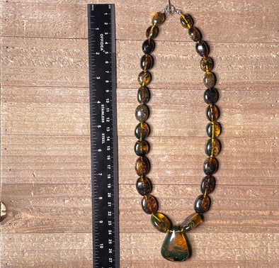 Mexican AMBER Crystal Necklace - Beaded Necklace, Handmade Jewelry, Healing Crystals and Stones, 48562-Throwin Stones