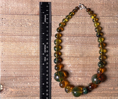 Mexican AMBER Crystal Necklace - Beaded Necklace, Handmade Jewelry, Healing Crystals and Stones, 48568-Throwin Stones