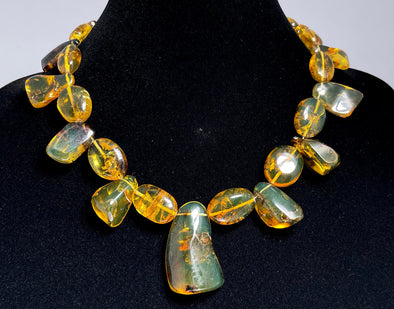 Mexican AMBER Crystal Necklace - Beaded Necklace, Handmade Jewelry, Healing Crystals and Stones, 48570-Throwin Stones