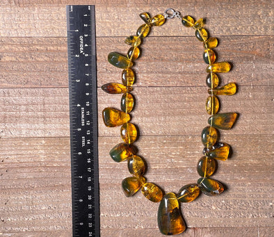 Mexican AMBER Crystal Necklace - Beaded Necklace, Handmade Jewelry, Healing Crystals and Stones, 48570-Throwin Stones