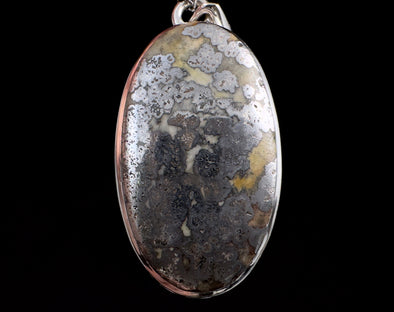 NATIVE SILVER ORE Pendant - Canada - Genuine Silver Ore Oval Shaped Cabochon Polished and Set in an Open Back Sterling Silver Bezel, 52840-Throwin Stones