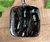 NUUMMITE Crystal Pendant - Sterling Silver, Square Cabochon - Fine Jewelry, Healing Crystals and Stones, Gift for Him, 54481-Throwin Stones