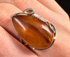 Natural AMBER Ring - Adjustable - Genuine Sterling Silver Ring with a Polished AMBER Center Stone, 53761-Throwin Stones