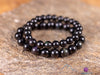 OBSIDIAN Crystal Bracelet - Round Beads - Beaded Bracelet, Handmade Jewelry, Healing Crystal Bracelet, E1066-Throwin Stones