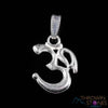 OM Pendant - Silver Pendant, Hippie Necklace, Yoga Jewelry, Namaste, Charm, E1508-Throwin Stones