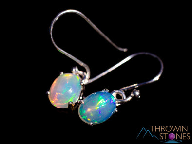 OPAL Earrings - Sterling Silver, Opal Earrings Dangle, Birthstone Jewelry, Welo Opal, E1923-Throwin Stones