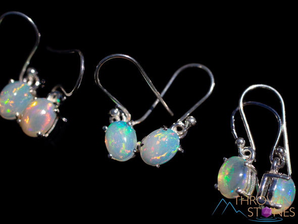 OPAL Earrings - Sterling Silver, Opal Earrings Dangle, Birthstone Jewelry, Welo Opal, E1923-Throwin Stones