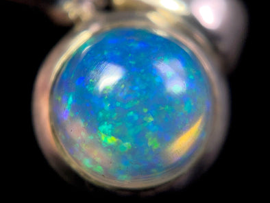OPAL Pendant, Pinfire - Sterling Silver, 8mm Round Cabochon - Opal Necklace, Birthstone Necklace, Opal Jewelry, Welo Opal, 49104-Throwin Stones