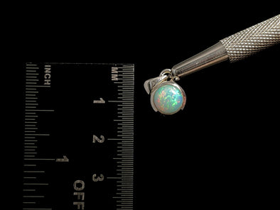 OPAL Pendant, Pinfire - Sterling Silver, 8mm Round Cabochon - Opal Necklace, Birthstone Necklace, Opal Jewelry, Welo Opal, 49108-Throwin Stones