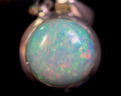 OPAL Pendant, Pinfire - Sterling Silver, 8mm Round Cabochon - Opal Necklace, Birthstone Necklace, Opal Jewelry, Welo Opal, 49108-Throwin Stones