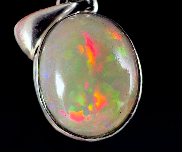 OPAL Pendant - Pinfire, Sterling Silver - Birthstone Jewelry, Opal Cabochon Necklace, Welo Opal, 54376-Throwin Stones