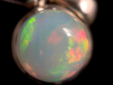 OPAL Pendant - Sterling Silver, 10mm Round Cabochon - Birthstone Jewelry, Opal Cabochon Necklace, Welo Opal, 49032-Throwin Stones