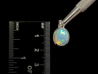 OPAL Pendant - Sterling Silver, 10x12mm Oval Cabochon - Opal Necklace, Birthstone Necklace, Opal Jewelry, Welo Opal, 49059-Throwin Stones