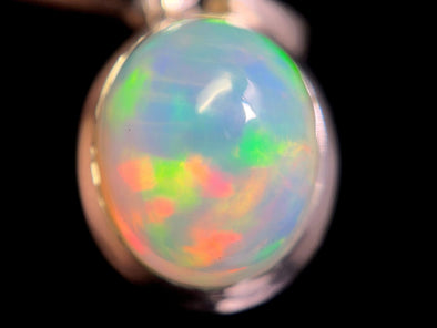 OPAL Pendant - Sterling Silver, 10x12mm Oval Cabochon - Opal Necklace, Birthstone Necklace, Opal Jewelry, Welo Opal, 49059-Throwin Stones