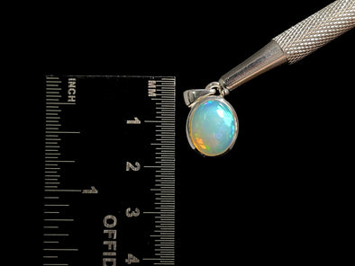 OPAL Pendant - Sterling Silver, 10x12mm Oval Cabochon - Opal Necklace, Birthstone Necklace, Opal Jewelry, Welo Opal, 49061-Throwin Stones