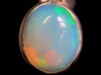OPAL Pendant - Sterling Silver, 10x12mm Oval Cabochon - Opal Necklace, Birthstone Necklace, Opal Jewelry, Welo Opal, 49061-Throwin Stones