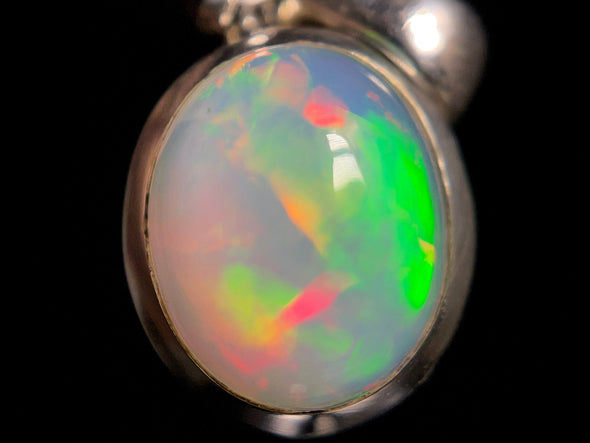 OPAL Pendant - Sterling Silver, 10x12mm Oval Cabochon - Opal Necklace, Birthstone Necklace, Opal Jewelry, Welo Opal, 49063-Throwin Stones