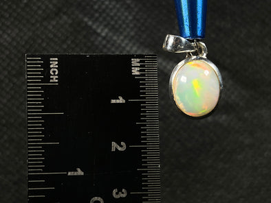 OPAL Pendant - Sterling Silver, 10x12mm Oval Cabochon - Opal Necklace, Birthstone Necklace, Opal Jewelry, Welo Opal, 50952-Throwin Stones