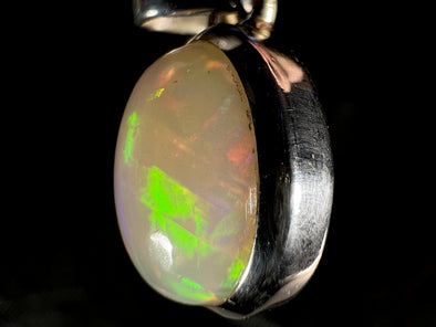 OPAL Pendant - Sterling Silver, 10x12mm Oval Cabochon - Opal Necklace, Birthstone Necklace, Opal Jewelry, Welo Opal, 50952-Throwin Stones