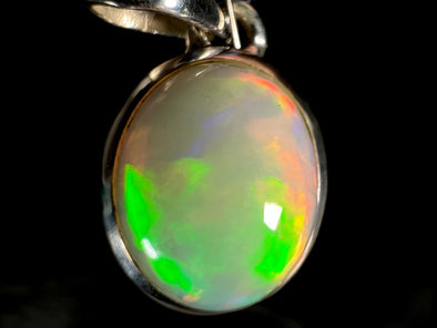 OPAL Pendant - Sterling Silver, 10x12mm Oval Cabochon - Opal Necklace, Birthstone Necklace, Opal Jewelry, Welo Opal, 50952-Throwin Stones