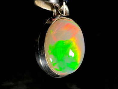 OPAL Pendant - Sterling Silver, 10x12mm Oval Cabochon - Opal Necklace, Birthstone Necklace, Opal Jewelry, Welo Opal, 50952-Throwin Stones