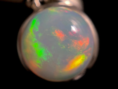 OPAL Pendant - Sterling Silver, 11mm Round Cabochon - Opal Necklace, Birthstone Necklace, Opal Jewelry, Welo Opal, 49037-Throwin Stones