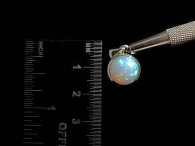 OPAL Pendant - Sterling Silver, 11mm Round Cabochon - Opal Necklace, Birthstone Necklace, Opal Jewelry, Welo Opal, 49039-Throwin Stones