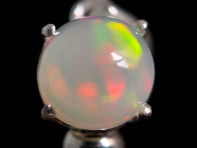 OPAL Pendant - Sterling Silver, 8mm Round Cabochon - Birthstone Jewelry, Opal Cabochon Necklace, Welo Opal, 49019-Throwin Stones