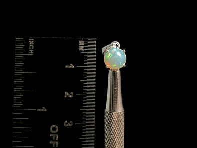 OPAL Pendant - Sterling Silver, 8mm Round Cabochon - Birthstone Jewelry, Opal Cabochon Necklace, Welo Opal, 49022-Throwin Stones