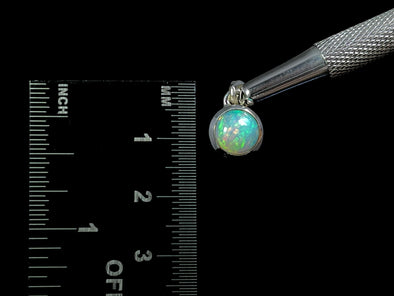 OPAL Pendant - Sterling Silver, 8mm Round Cabochon - Opal Necklace, Birthstone Necklace, Opal Jewelry, Welo Opal, 49099-Throwin Stones