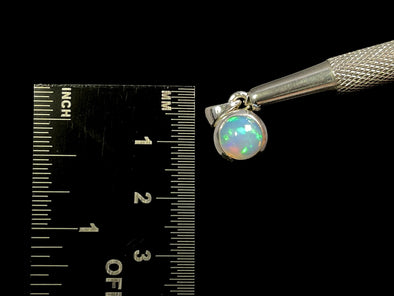 OPAL Pendant - Sterling Silver, 8mm Round Cabochon - Opal Necklace, Birthstone Necklace, Opal Jewelry, Welo Opal, 49101-Throwin Stones