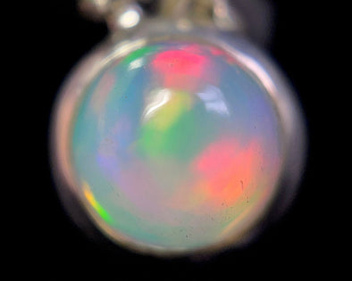 OPAL Pendant - Sterling Silver, 8mm Round Cabochon - Opal Necklace, Birthstone Necklace, Opal Jewelry, Welo Opal, 49105-Throwin Stones