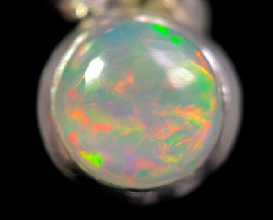 OPAL Pendant - Sterling Silver, 8mm Round Cabochon - Opal Necklace, Birthstone Necklace, Opal Jewelry, Welo Opal, 49112-Throwin Stones