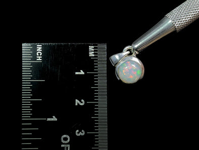 OPAL Pendant - Sterling Silver, 8mm Round Cabochon - Opal Necklace, Birthstone Necklace, Opal Jewelry, Welo Opal, 49114-Throwin Stones