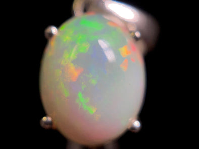 OPAL Pendant - Sterling Silver, 8x10mm Oval Cabochon - Birthstone Jewelry, Opal Cabochon Necklace, Welo Opal, 49074-Throwin Stones